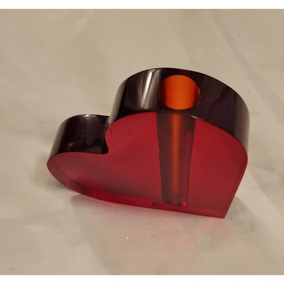 Telefloral Red Fluecent Tilted Bud Vase Valentines - Picture 2 of 3